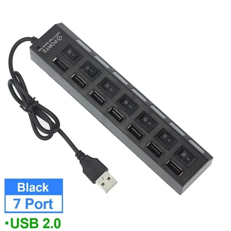 Hub usb 2.0 com 7 portas